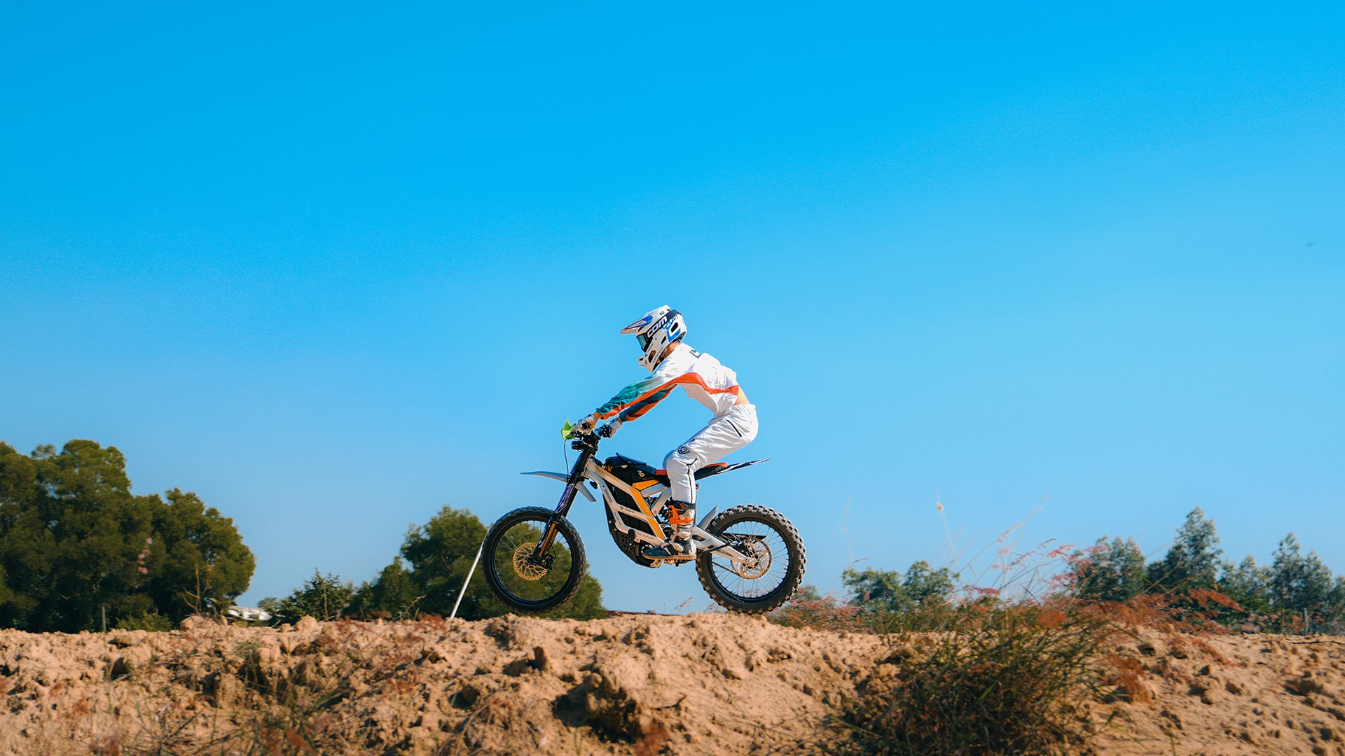 Super-Angebot! Kick&amp;Move Falcon Pro e-Dirtbike 2025 - Silber/Gelb