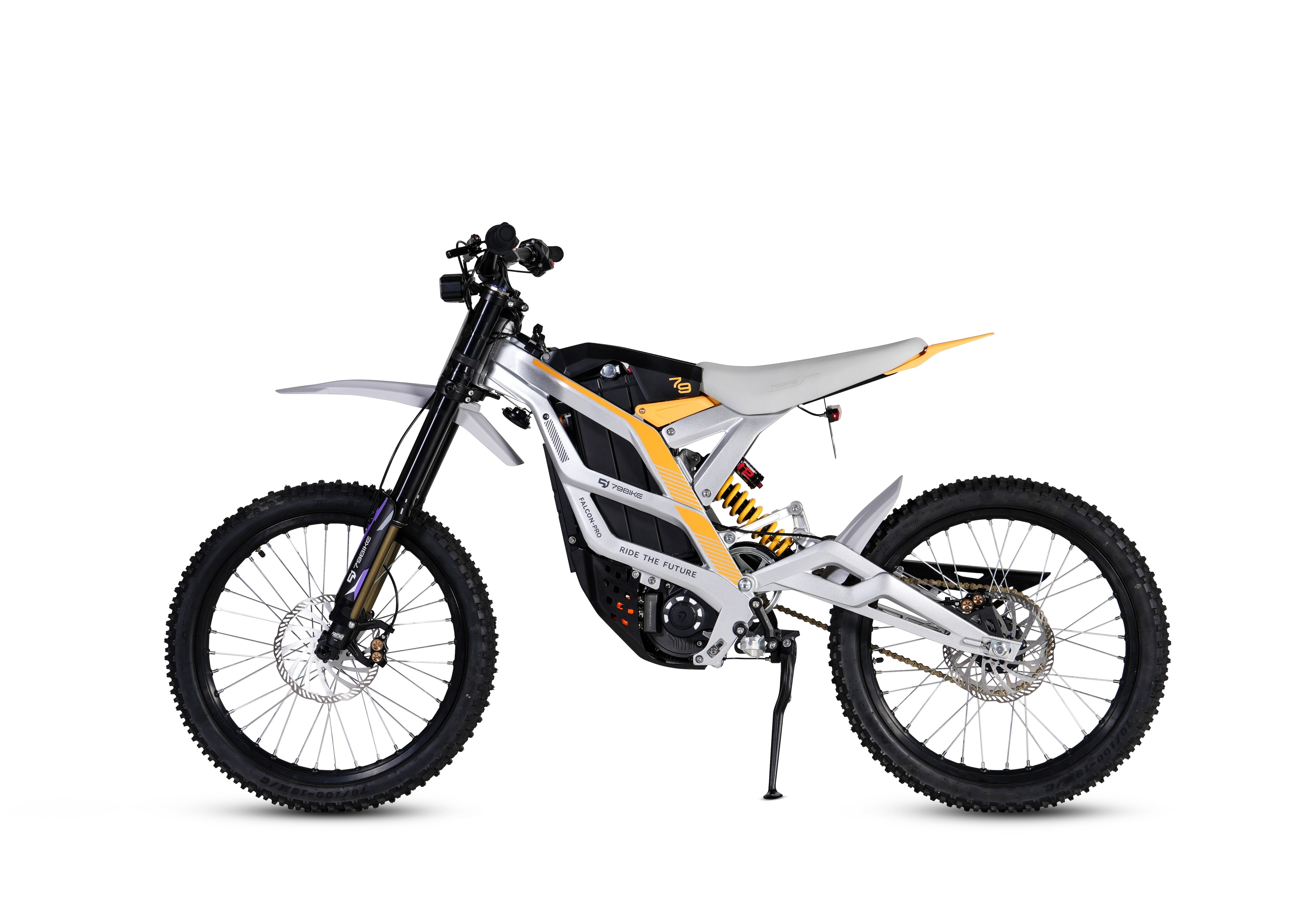 Super-Angebot! Kick&amp;Move Falcon Pro e-Dirtbike 2025 - Silber/Gelb