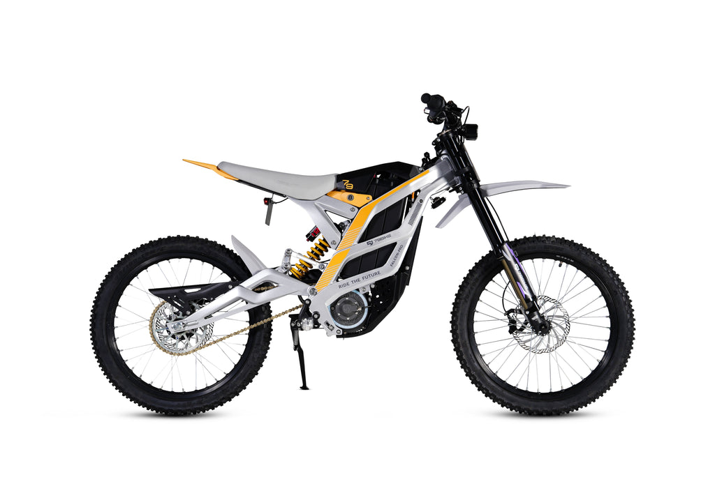 Super-Angebot! Kick&amp;Move Falcon Pro e-Dirtbike 2025 - Silber/Gelb